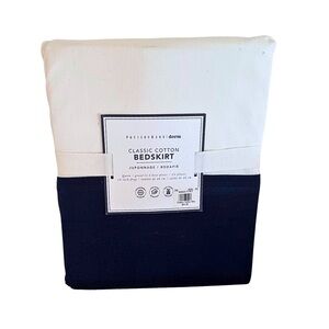 NWT Pottery Barn Teen Classic Cotton Bedskirt - Navy